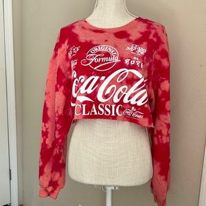 Coca-Cola size large custom bleached crop sweatshirt!